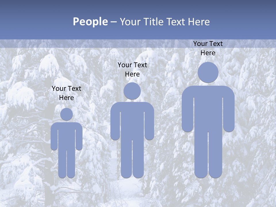 A Group Of People Walking Through A Snow Covered Forest PowerPoint Template