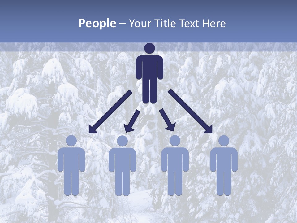 A Group Of People Walking Through A Snow Covered Forest PowerPoint Template