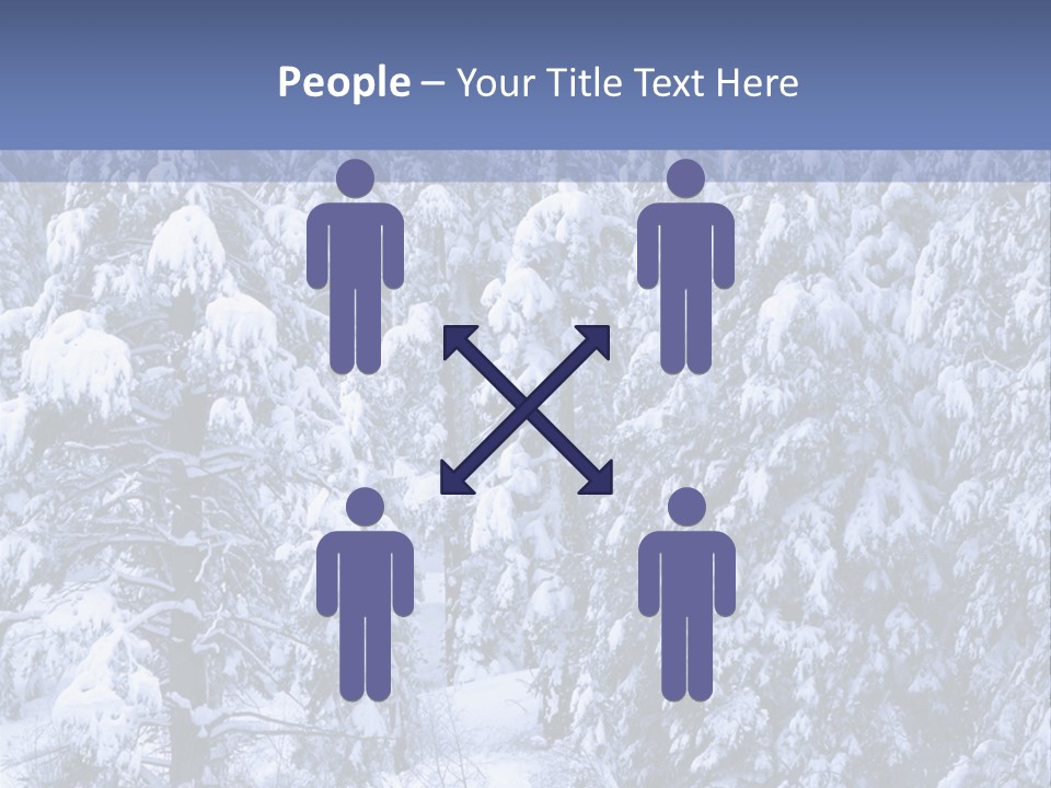 A Group Of People Walking Through A Snow Covered Forest PowerPoint Template