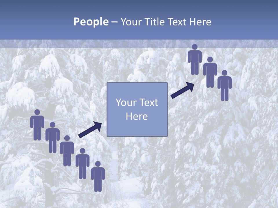 A Group Of People Walking Through A Snow Covered Forest PowerPoint Template