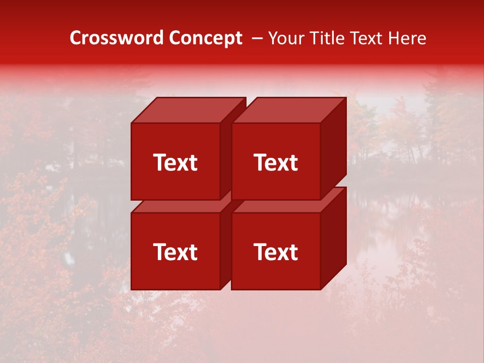 A Lake Surrounded By Trees With A Bridge In The Background PowerPoint Template