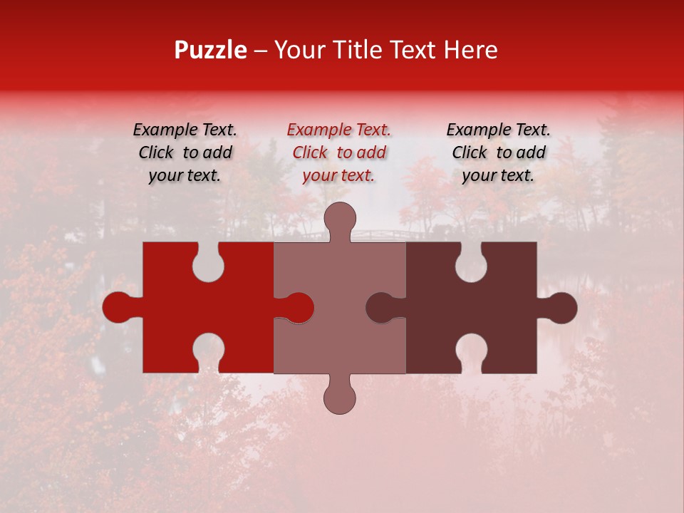 A Lake Surrounded By Trees With A Bridge In The Background PowerPoint Template