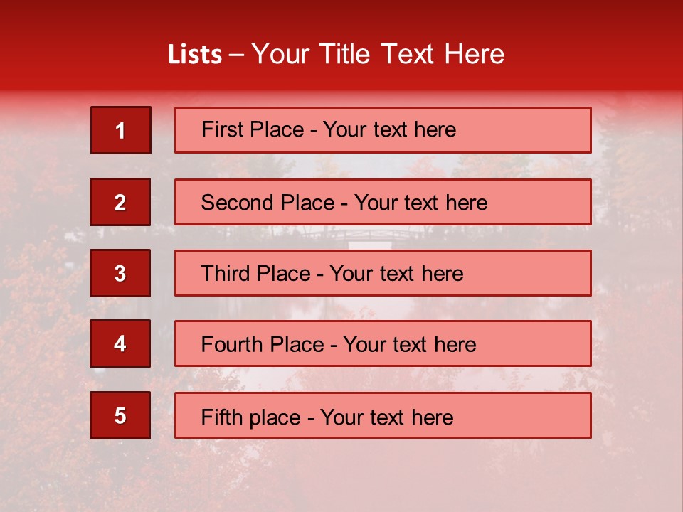 A Lake Surrounded By Trees With A Bridge In The Background PowerPoint Template