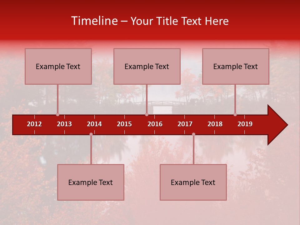 A Lake Surrounded By Trees With A Bridge In The Background PowerPoint Template