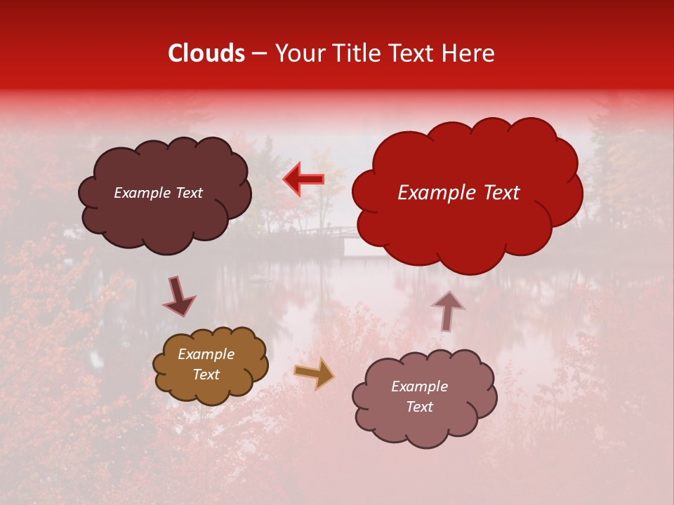 A Lake Surrounded By Trees With A Bridge In The Background PowerPoint Template