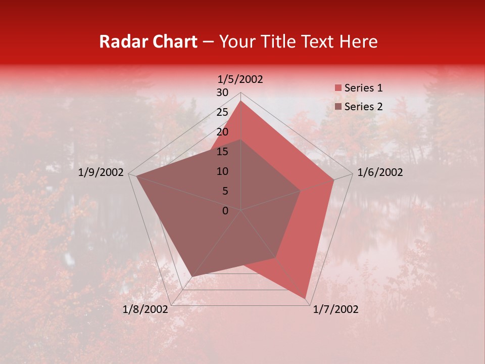 A Lake Surrounded By Trees With A Bridge In The Background PowerPoint Template