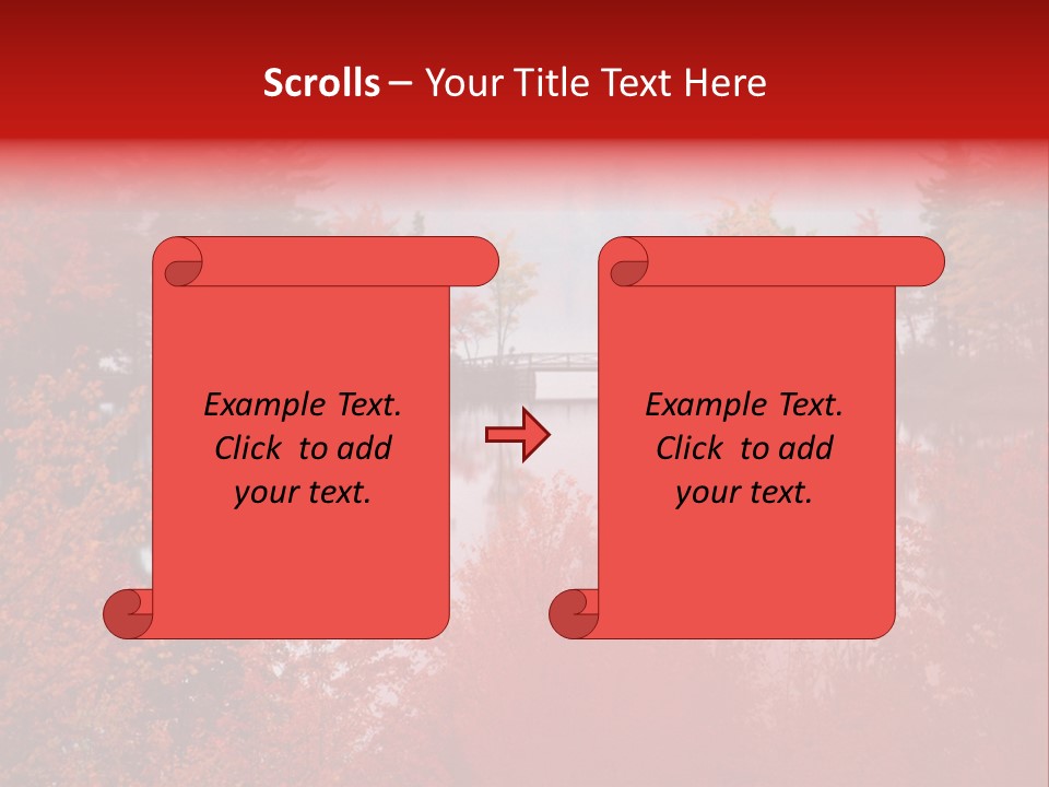 A Lake Surrounded By Trees With A Bridge In The Background PowerPoint Template
