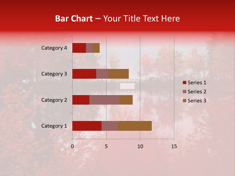 A Lake Surrounded By Trees With A Bridge In The Background PowerPoint Template