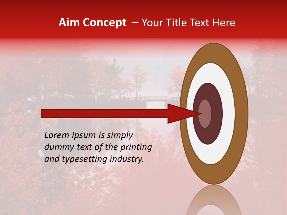 A Lake Surrounded By Trees With A Bridge In The Background PowerPoint Template