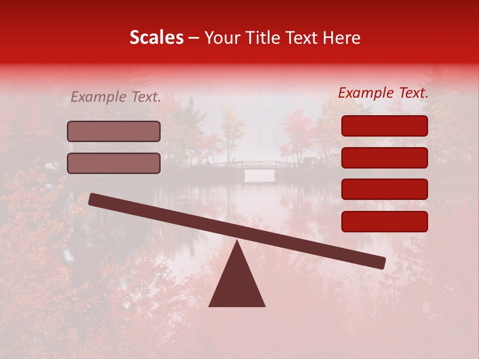 A Lake Surrounded By Trees With A Bridge In The Background PowerPoint Template