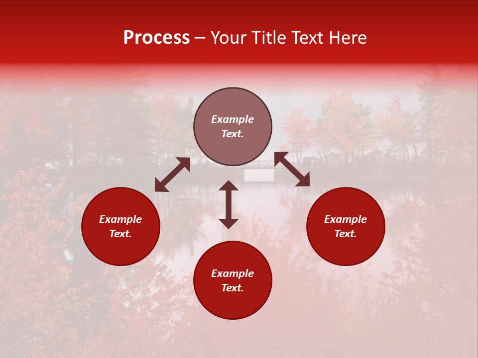 A Lake Surrounded By Trees With A Bridge In The Background PowerPoint Template