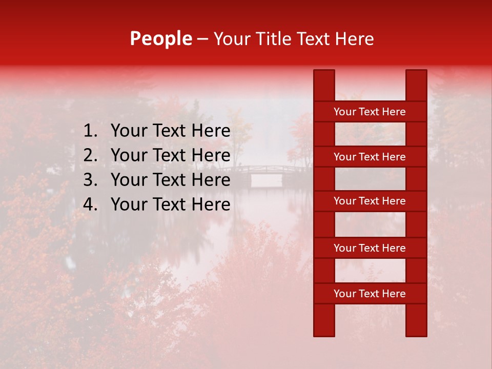 A Lake Surrounded By Trees With A Bridge In The Background PowerPoint Template