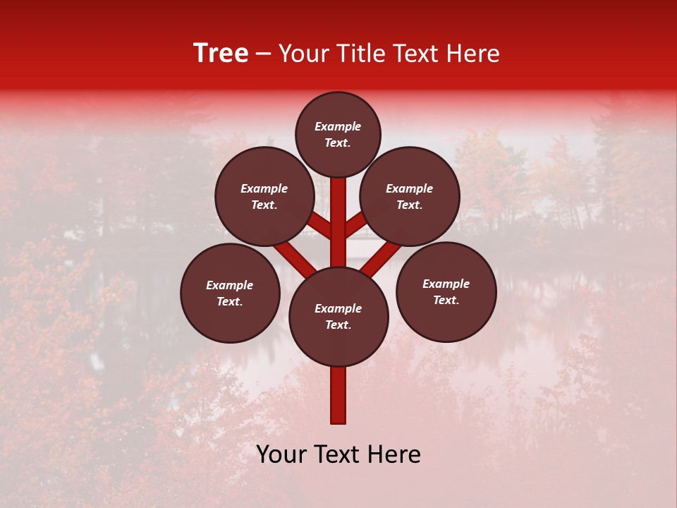 A Lake Surrounded By Trees With A Bridge In The Background PowerPoint Template