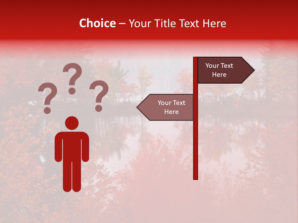 A Lake Surrounded By Trees With A Bridge In The Background PowerPoint Template