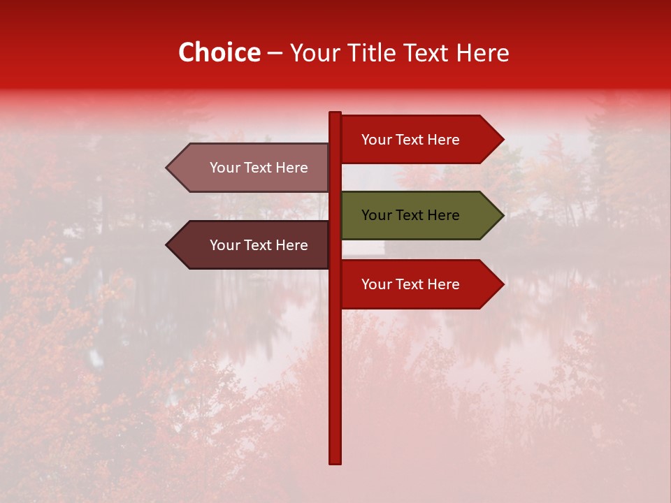 A Lake Surrounded By Trees With A Bridge In The Background PowerPoint Template