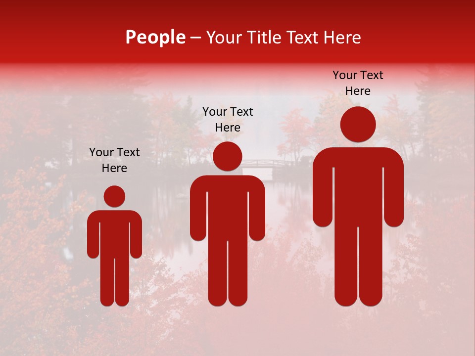 A Lake Surrounded By Trees With A Bridge In The Background PowerPoint Template