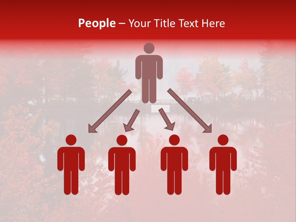 A Lake Surrounded By Trees With A Bridge In The Background PowerPoint Template