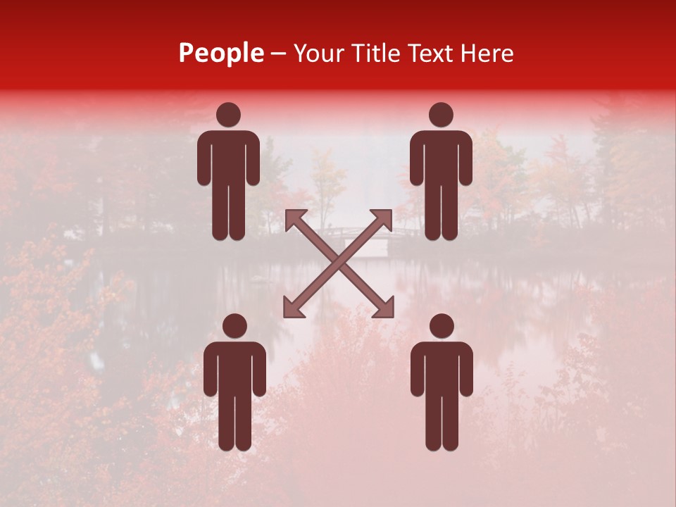 A Lake Surrounded By Trees With A Bridge In The Background PowerPoint Template