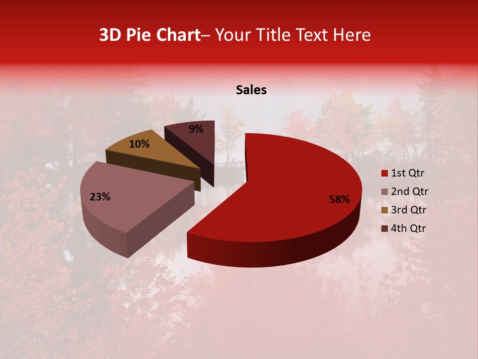 A Lake Surrounded By Trees With A Bridge In The Background PowerPoint Template