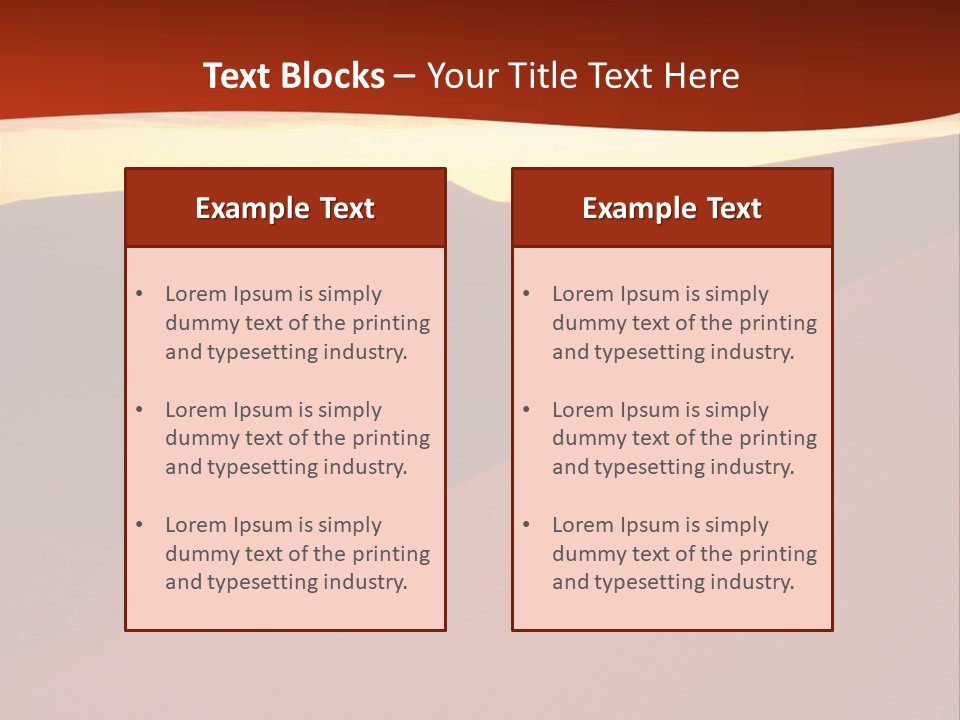 A Desert Scene With A Sunset In The Background PowerPoint Template
