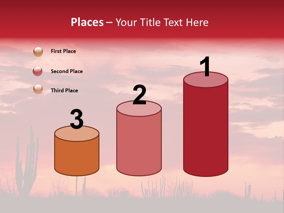 A Red Sky With Clouds Over A Desert PowerPoint Template