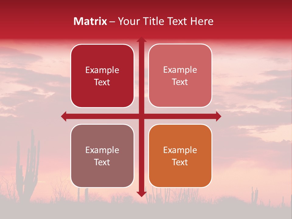A Red Sky With Clouds Over A Desert PowerPoint Template