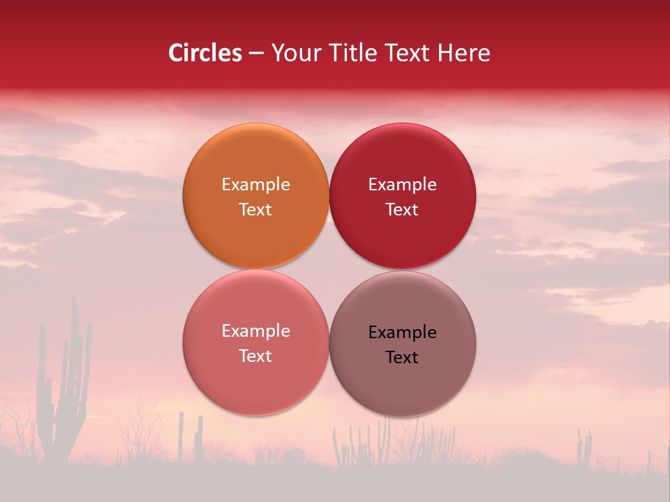 A Red Sky With Clouds Over A Desert PowerPoint Template