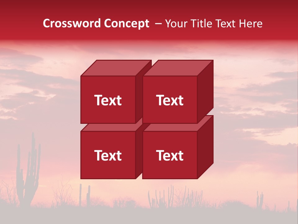 A Red Sky With Clouds Over A Desert PowerPoint Template