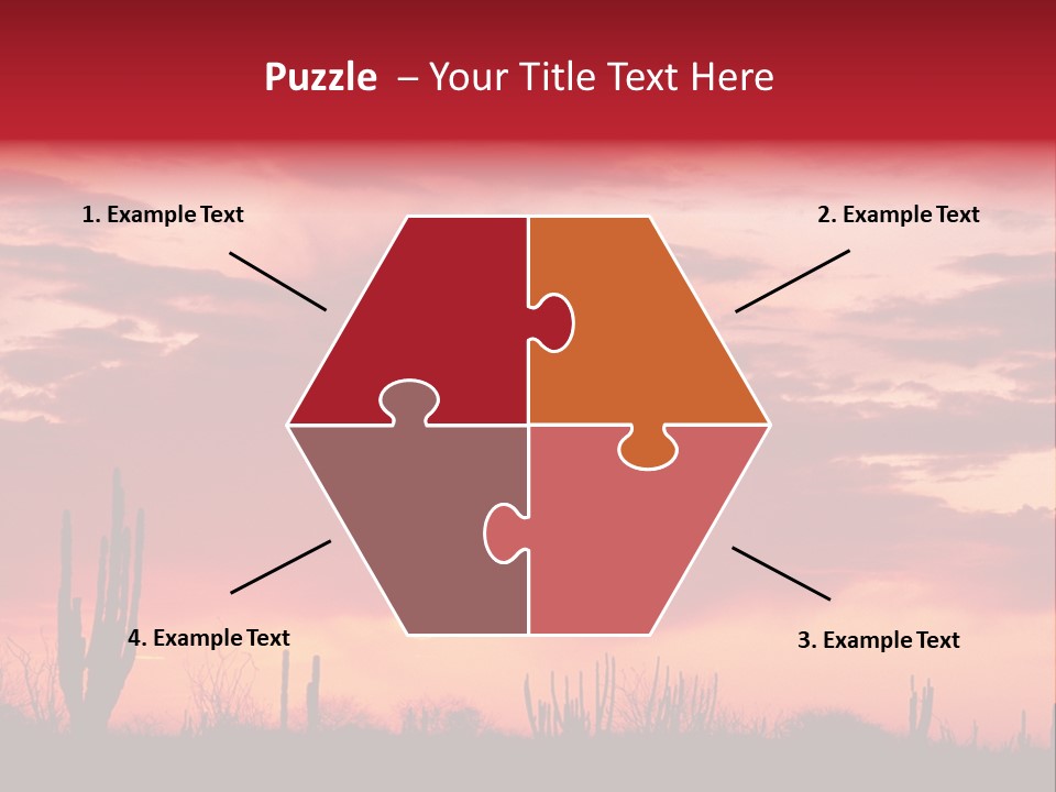 A Red Sky With Clouds Over A Desert PowerPoint Template