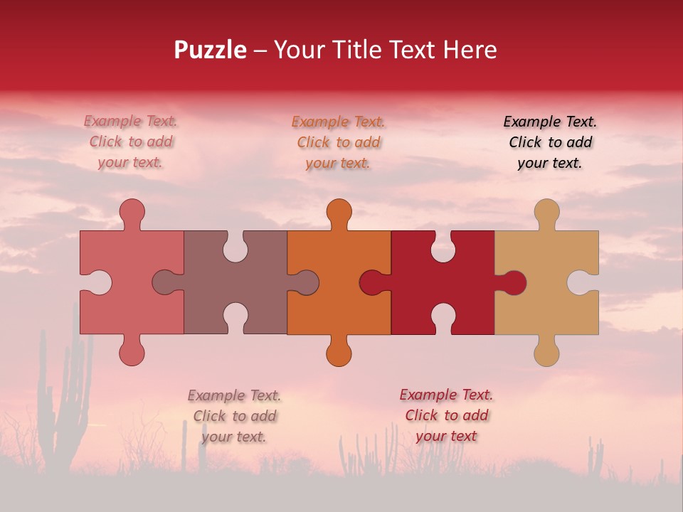 A Red Sky With Clouds Over A Desert PowerPoint Template