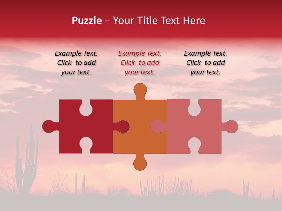 A Red Sky With Clouds Over A Desert PowerPoint Template