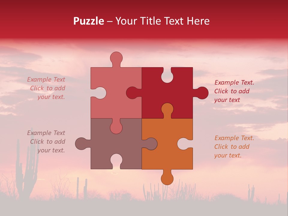 A Red Sky With Clouds Over A Desert PowerPoint Template