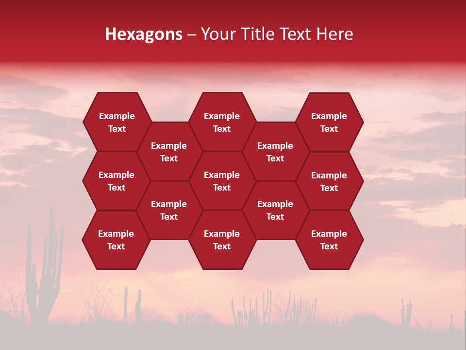 A Red Sky With Clouds Over A Desert PowerPoint Template