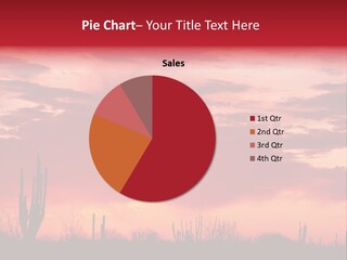 A Red Sky With Clouds Over A Desert PowerPoint Template