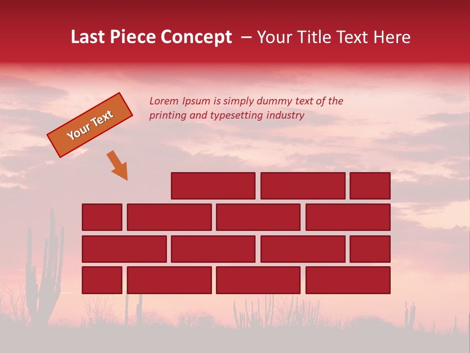 A Red Sky With Clouds Over A Desert PowerPoint Template