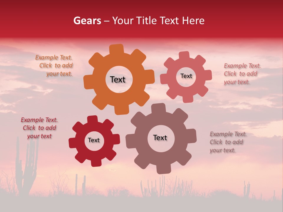 A Red Sky With Clouds Over A Desert PowerPoint Template