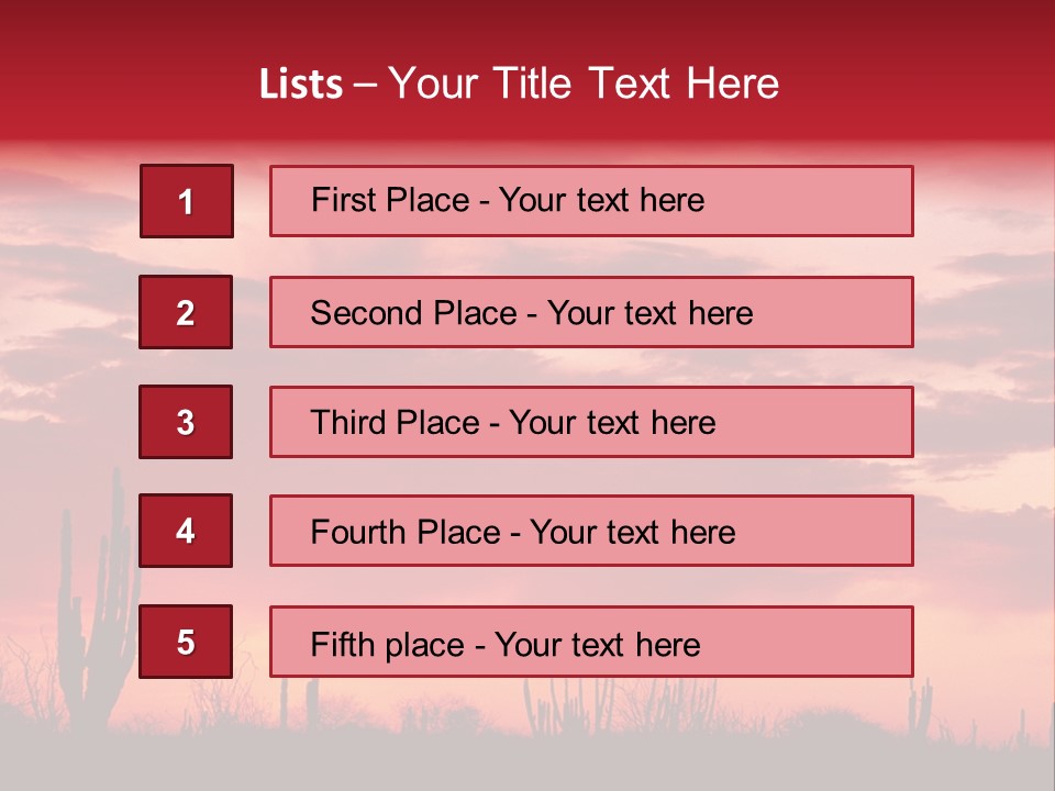 A Red Sky With Clouds Over A Desert PowerPoint Template