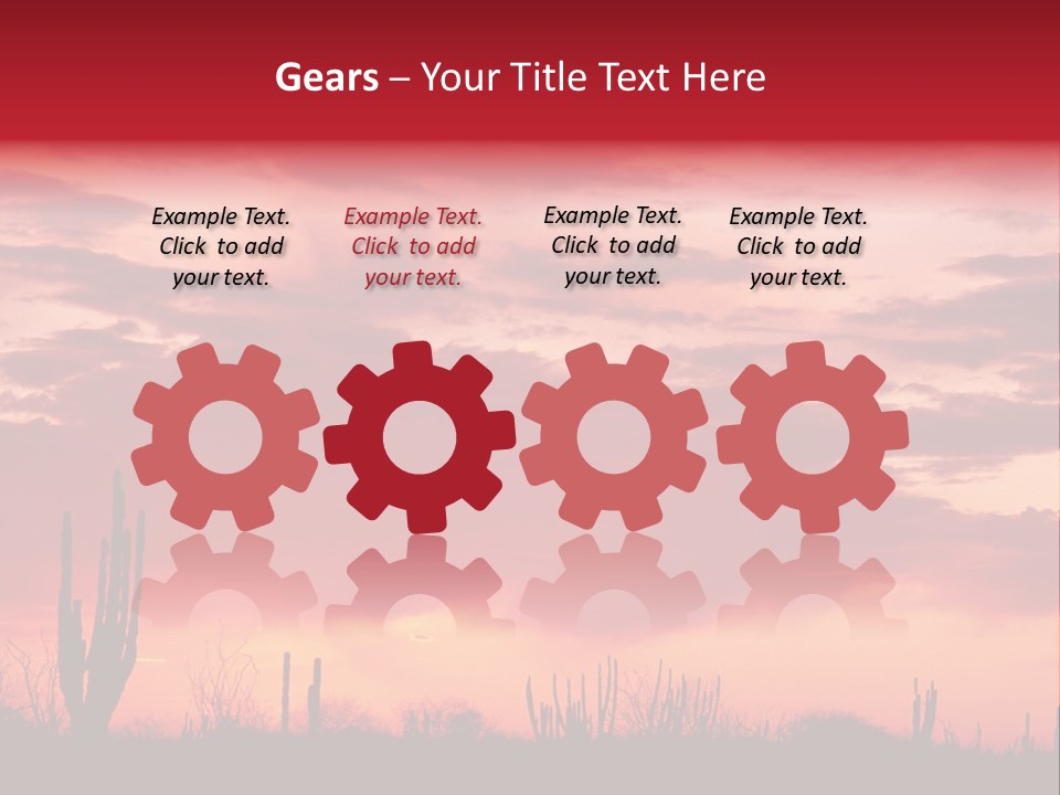 A Red Sky With Clouds Over A Desert PowerPoint Template