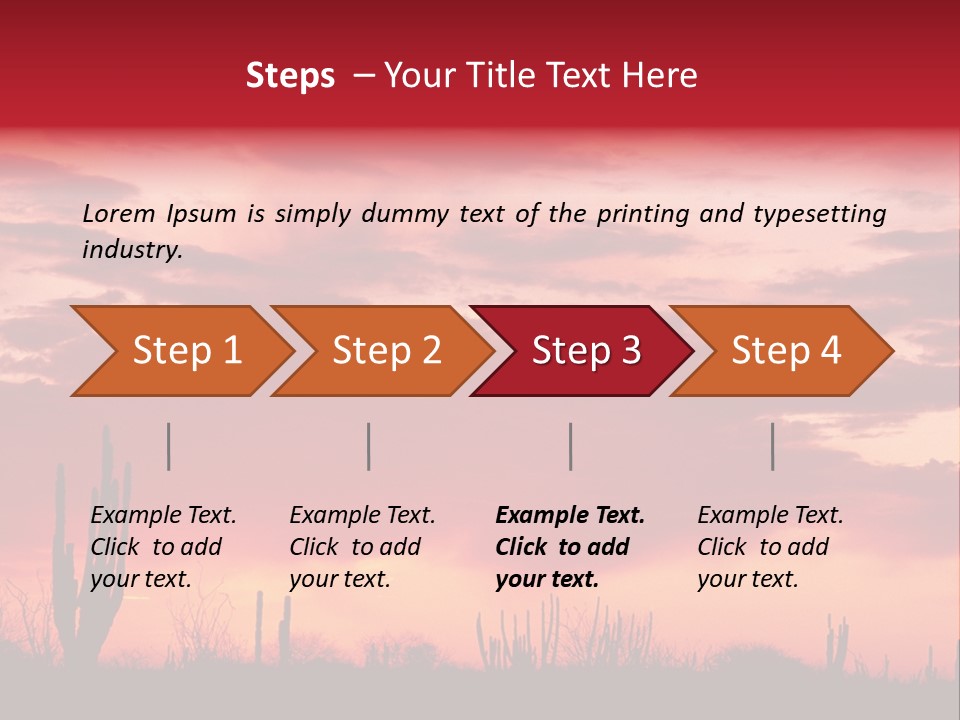 A Red Sky With Clouds Over A Desert PowerPoint Template