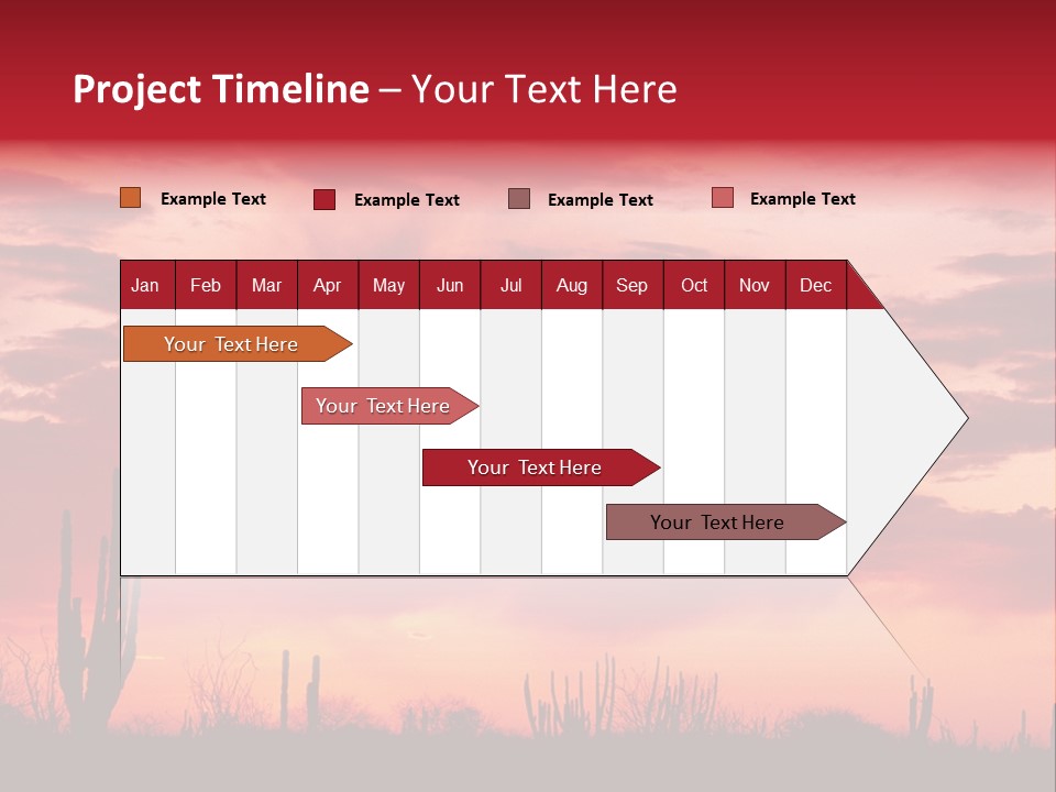 A Red Sky With Clouds Over A Desert PowerPoint Template