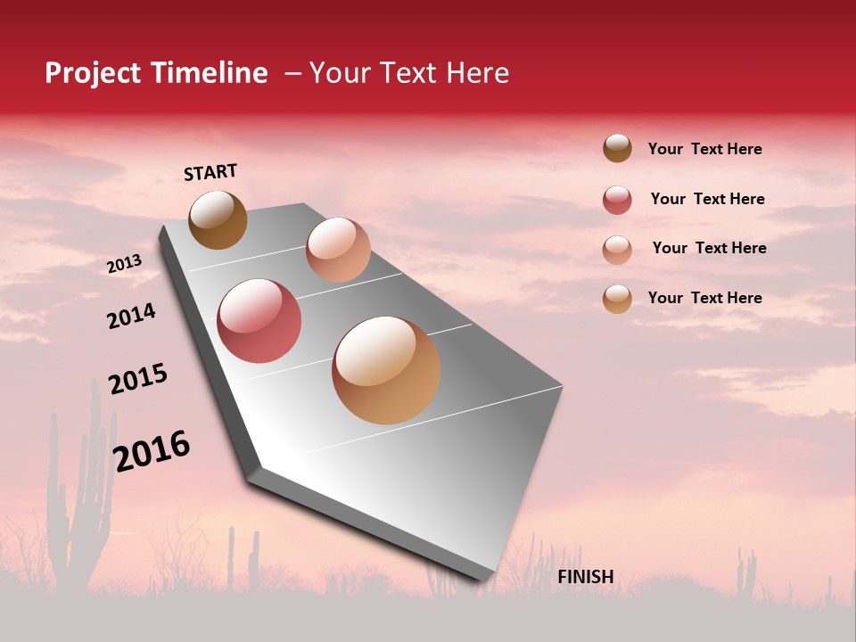 A Red Sky With Clouds Over A Desert PowerPoint Template