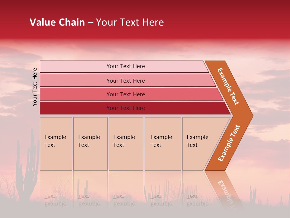 A Red Sky With Clouds Over A Desert PowerPoint Template