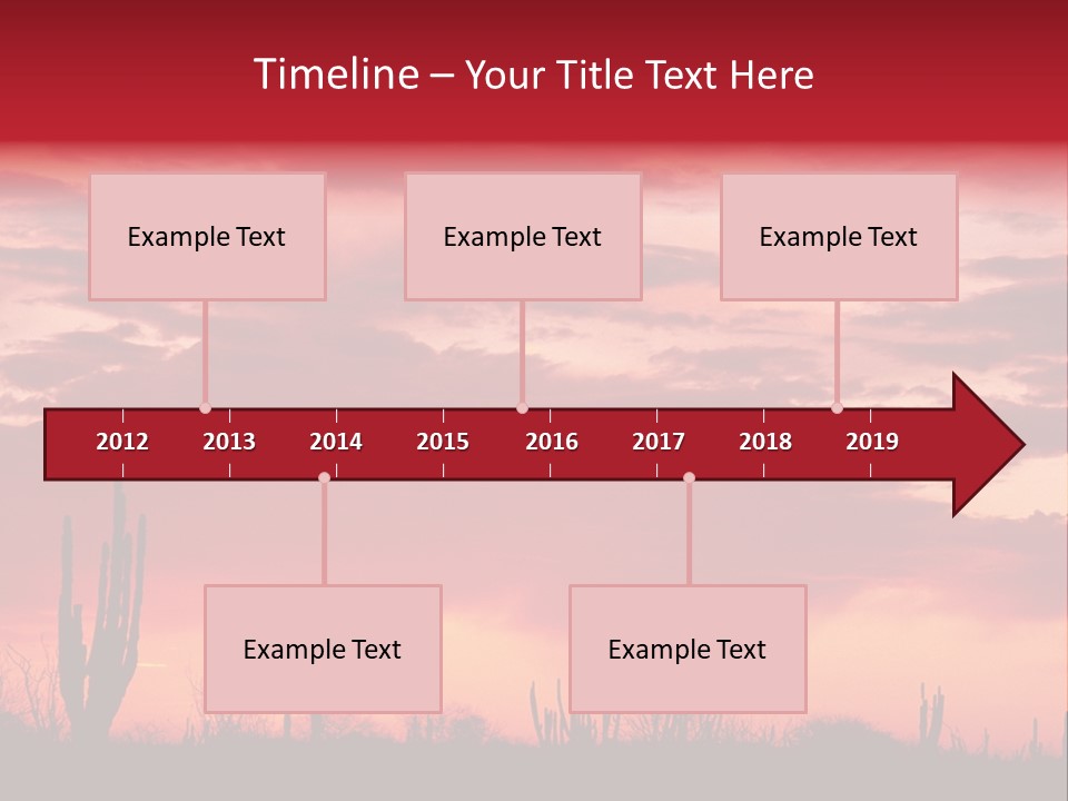A Red Sky With Clouds Over A Desert PowerPoint Template