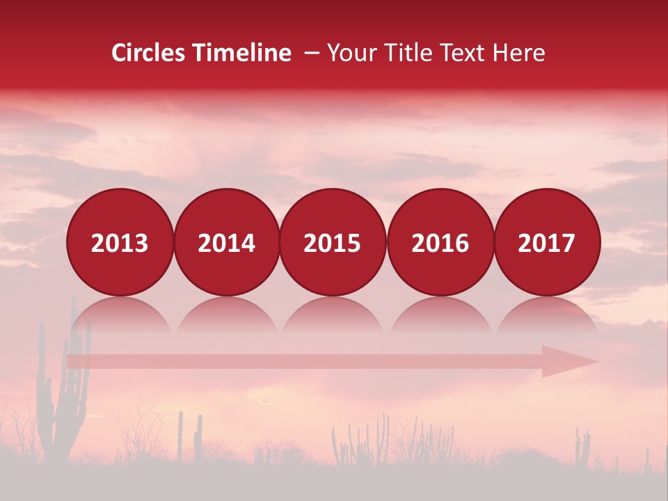 A Red Sky With Clouds Over A Desert PowerPoint Template