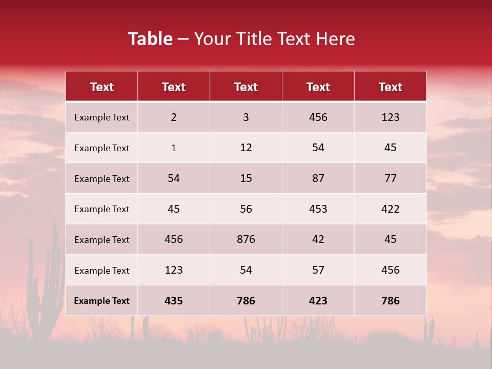 A Red Sky With Clouds Over A Desert PowerPoint Template