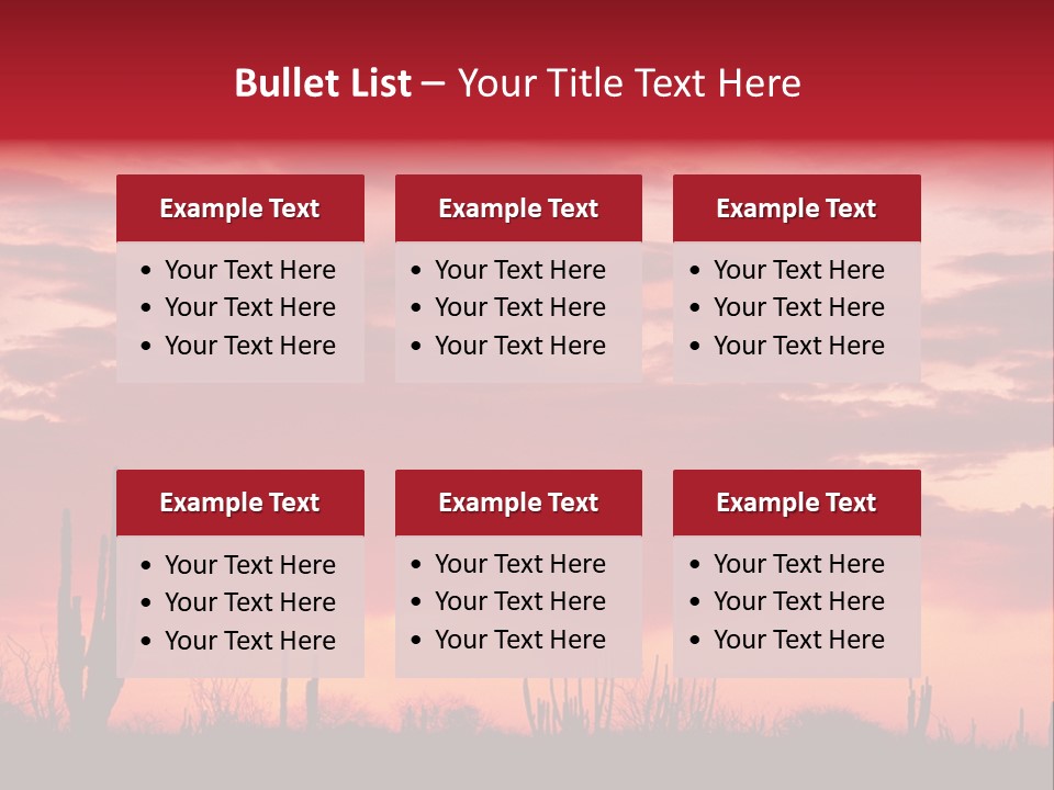 A Red Sky With Clouds Over A Desert PowerPoint Template