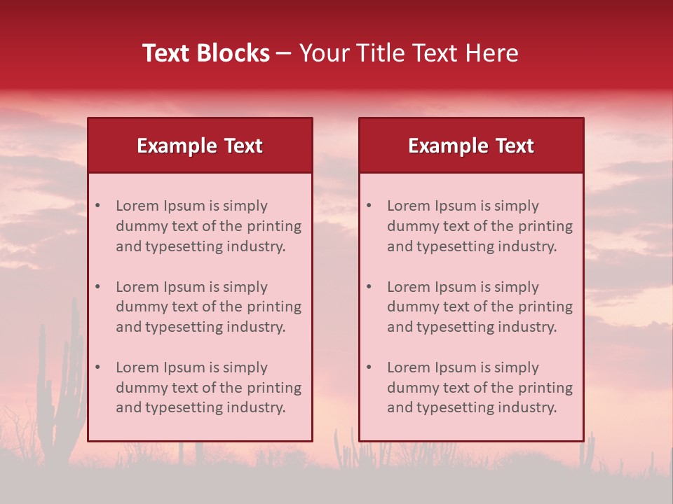 A Red Sky With Clouds Over A Desert PowerPoint Template