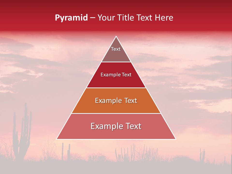 A Red Sky With Clouds Over A Desert PowerPoint Template