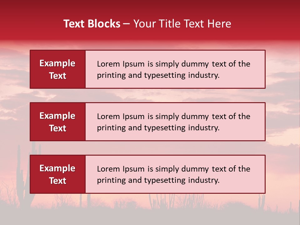 A Red Sky With Clouds Over A Desert PowerPoint Template