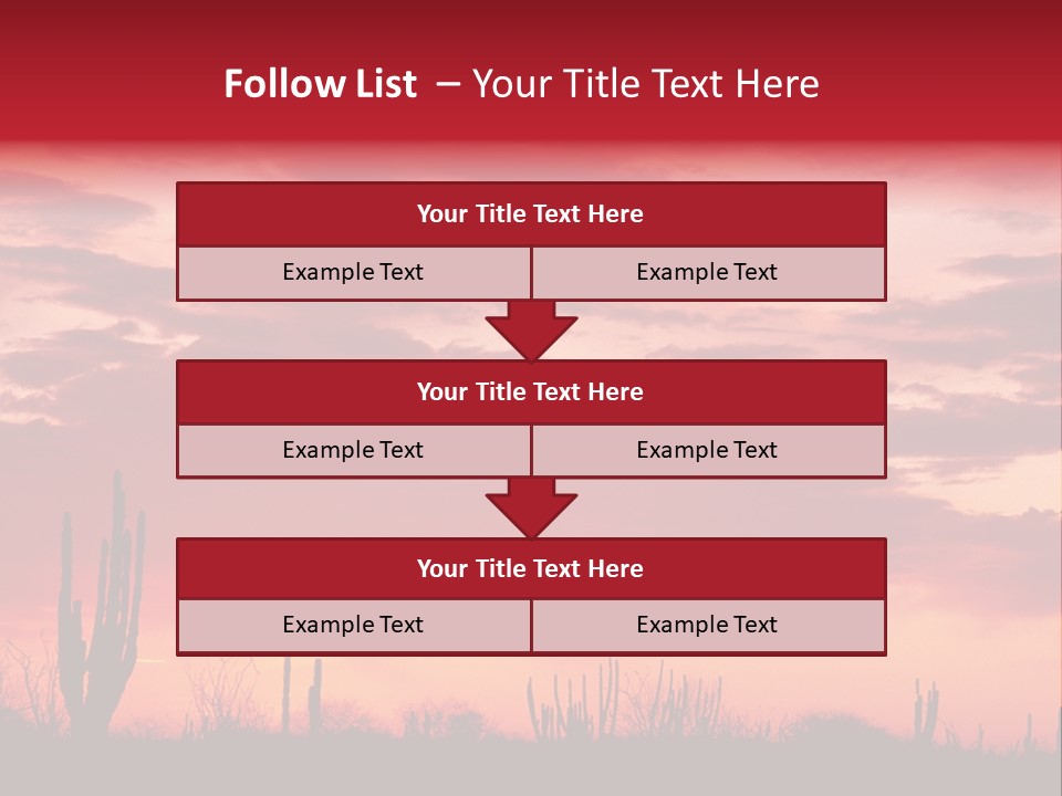 A Red Sky With Clouds Over A Desert PowerPoint Template